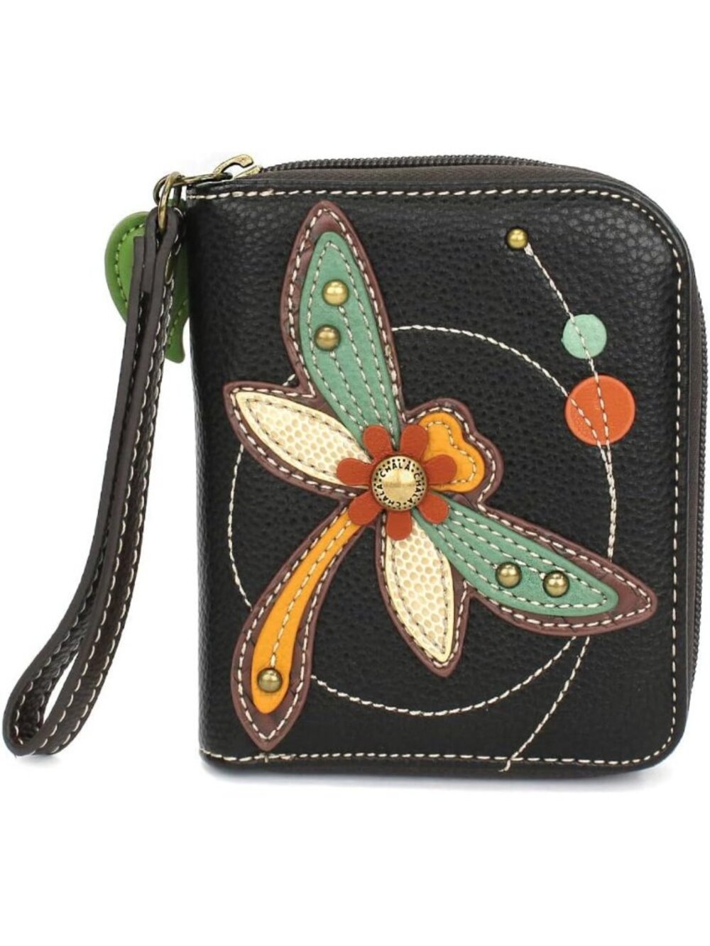 Stylish Zip Around Wallet & Wristlet, 8 Card Slots, Durable PU Leather
